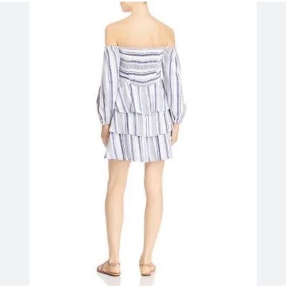 Parker Dresses Parker Bahama Shift Aquarius Stripe Off Shoulder Mini Dress 1166 - Picture 2 of 6